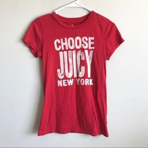 Juicy Couture New York Red Short Sleeve Top